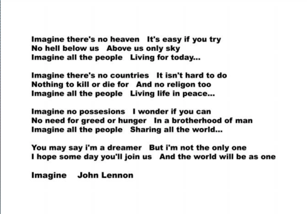 Imagine песня джона. Imagine Джон Леннон текст. Imagine текст песни. Текст песни имеджин Джон Леннон. Imagine Beatles текст.